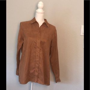 Liz Claiborne | Long Sleeve Sueded Button Shirt S